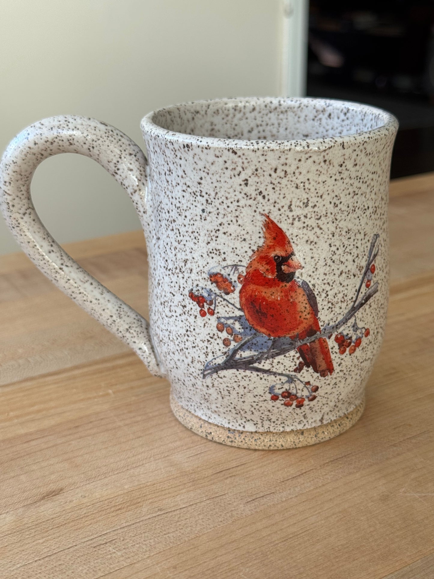 Cardinal Mug with Holly berries