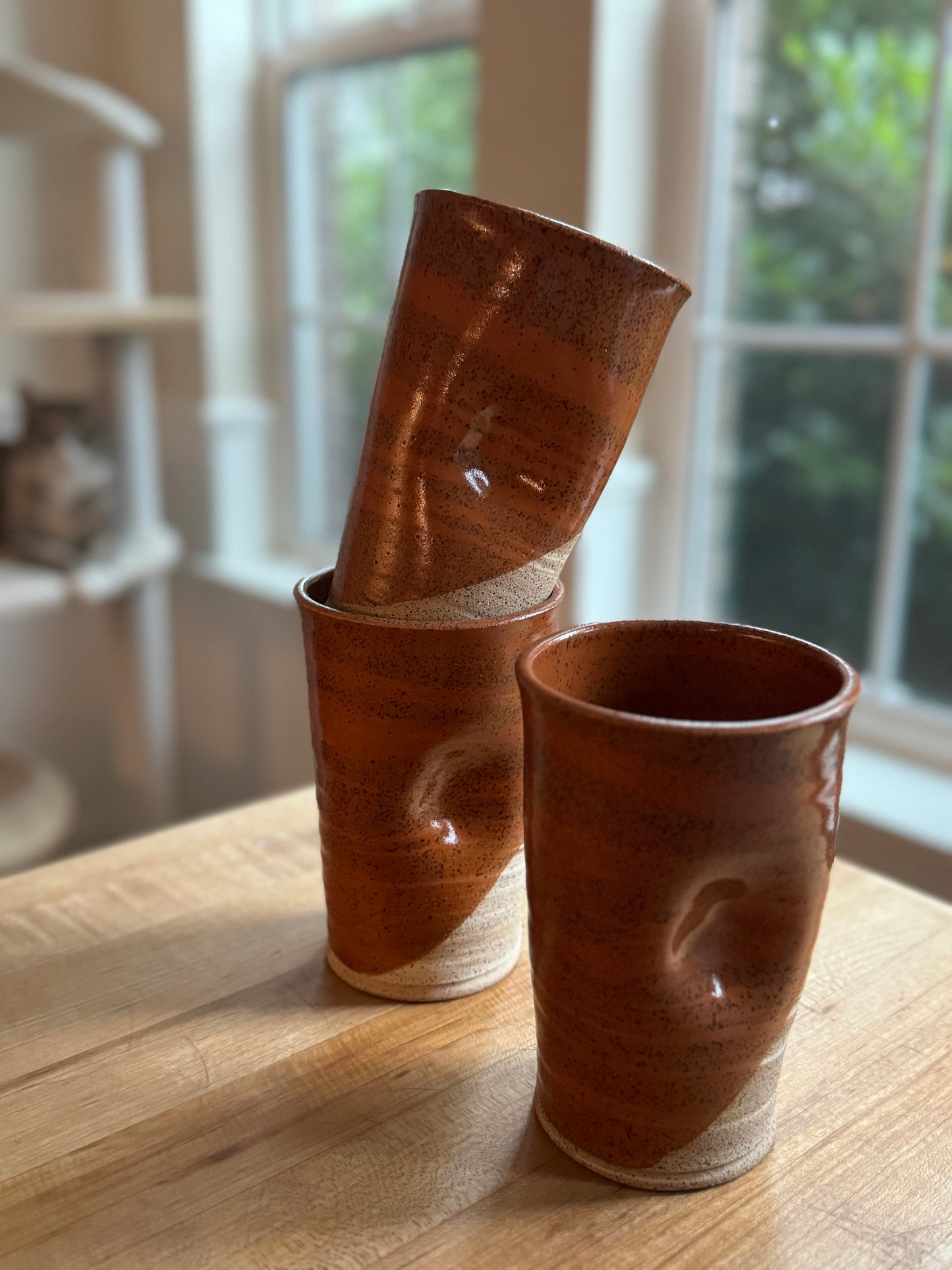Orange Swirl Thumb Cup