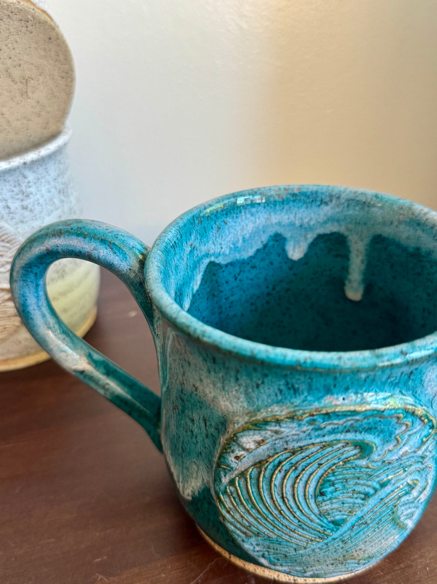 Turquoise Speckled Wave Mug