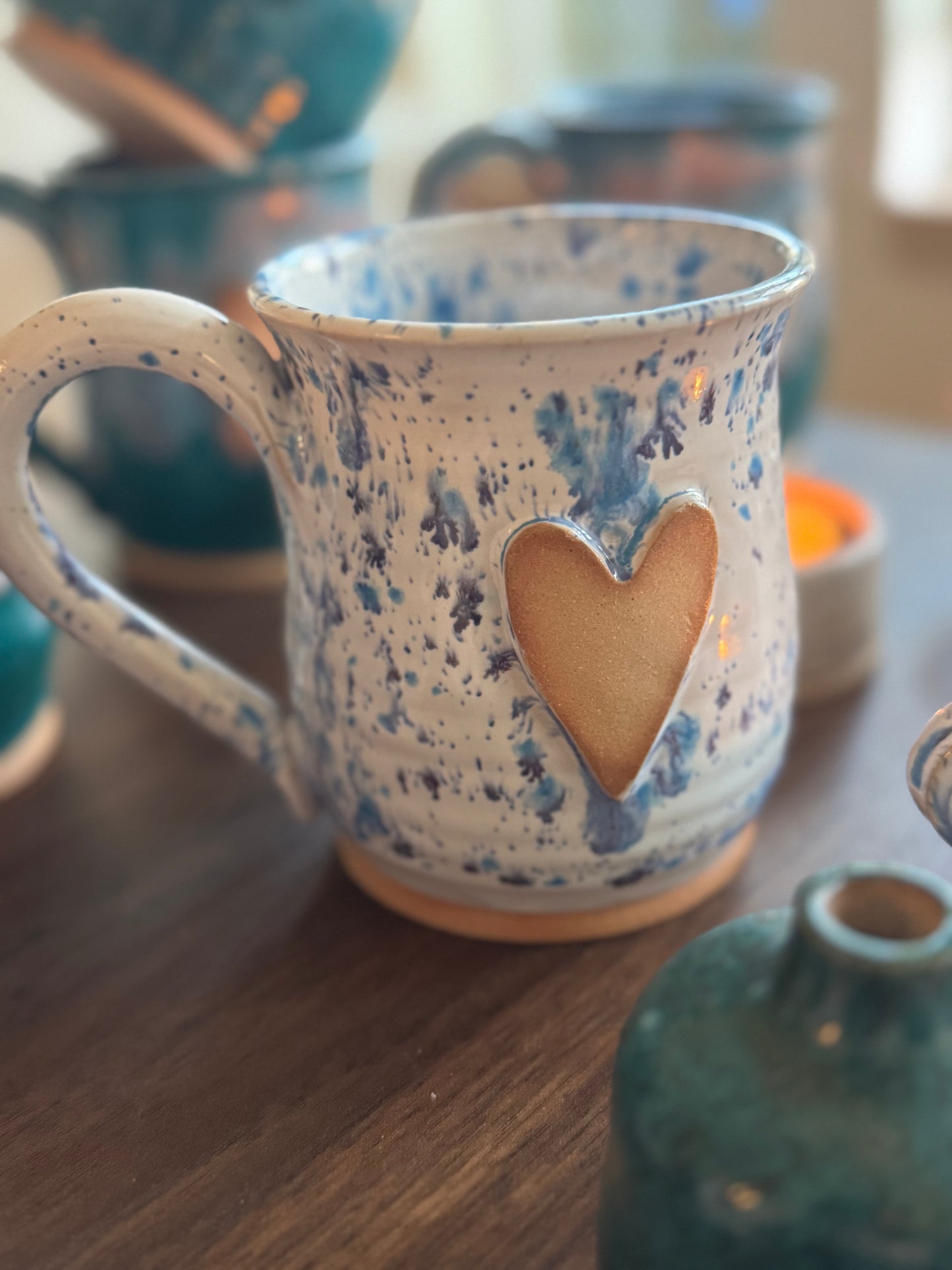 Heart mug | Speckled Blue