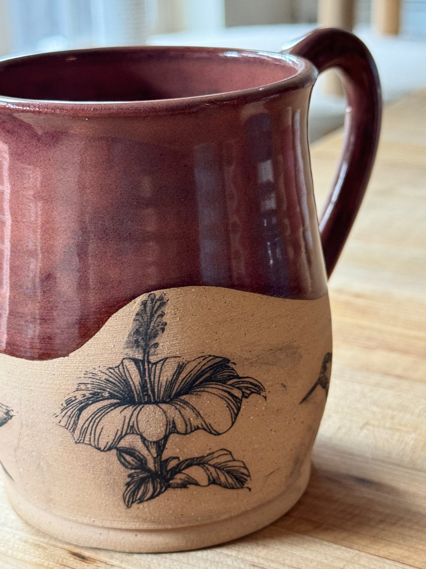 Humming Bird Mug Floral Pattern #3
