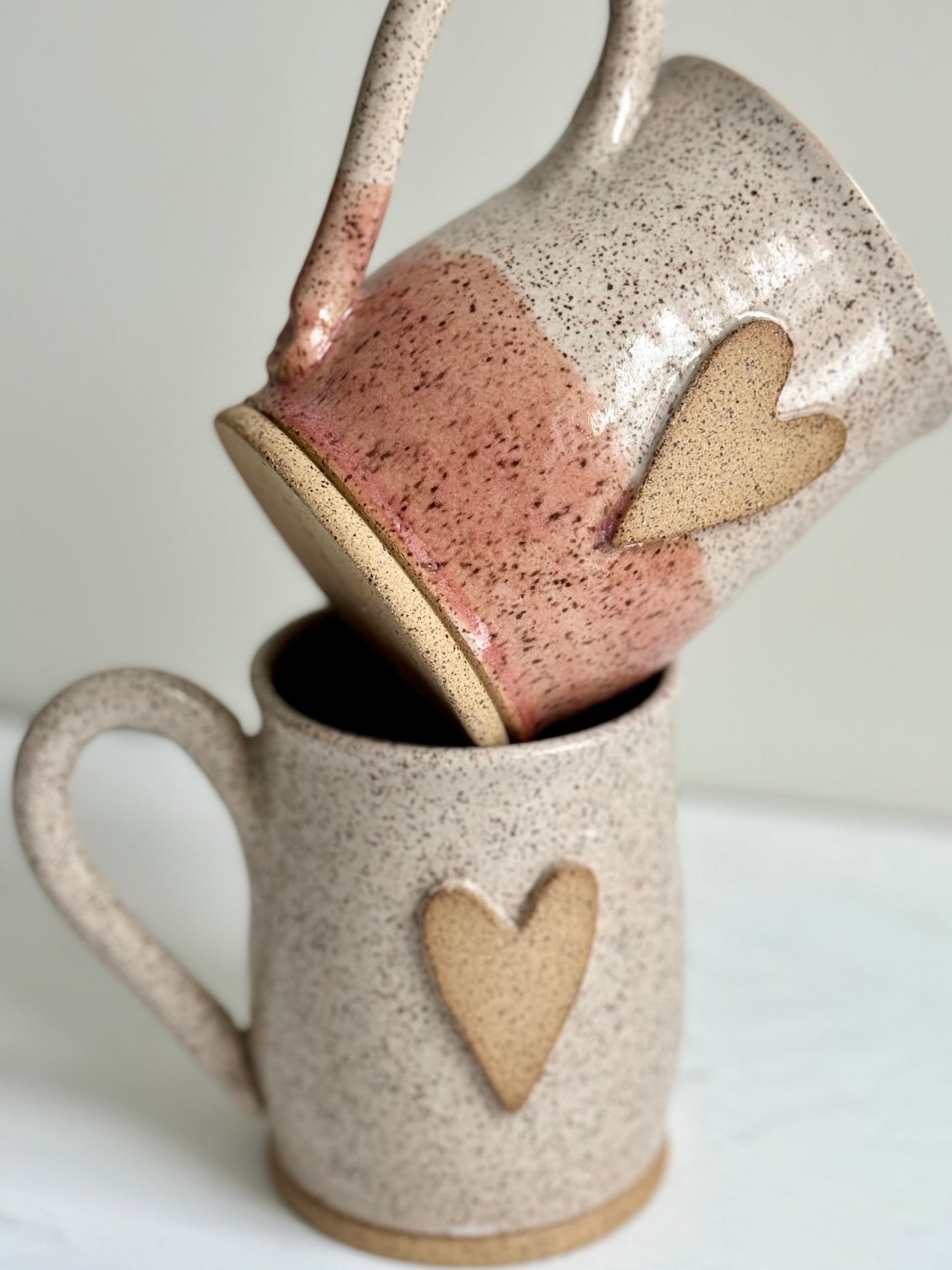 Heart mug | Speckled White