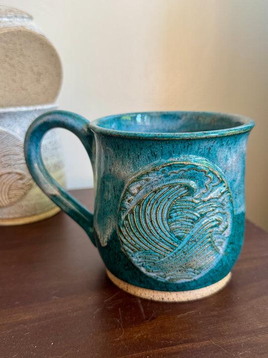 Turquoise Speckled Wave Mug