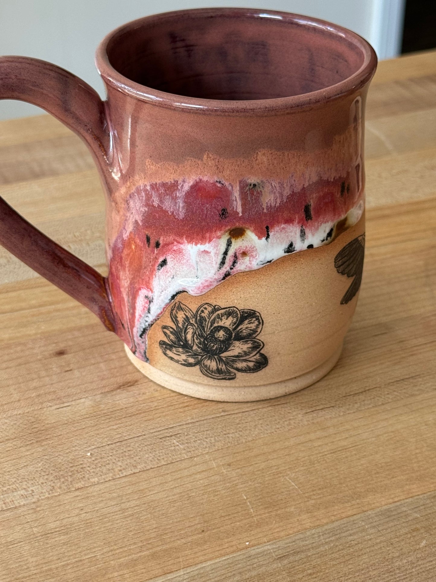Humming Bird Mug Floral Pattern #1