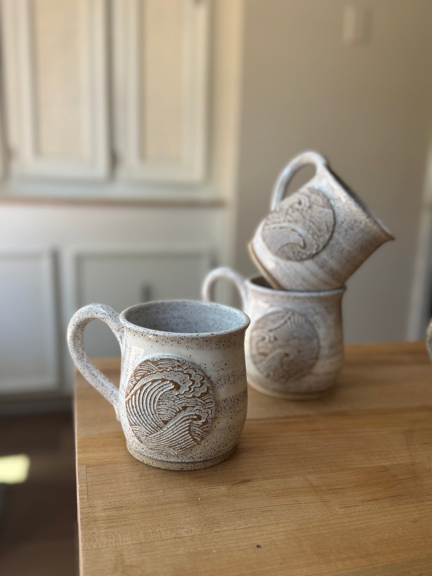 Speckled White Wave Mug