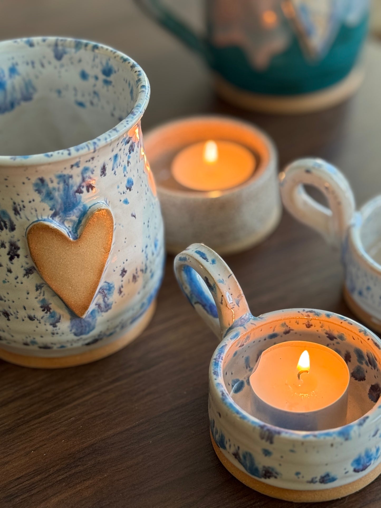 Heart mug | Speckled Blue