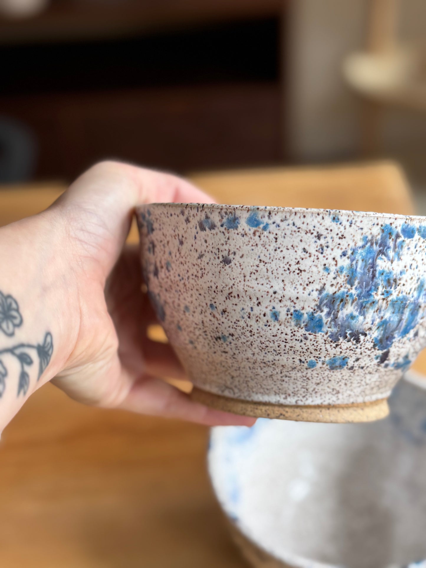 Speckled White + Blue Splatter Ware Cereal Bowl
