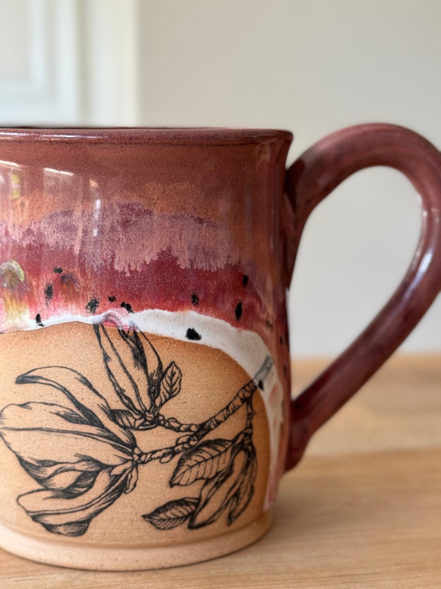 Humming Bird Mug Floral Pattern #1