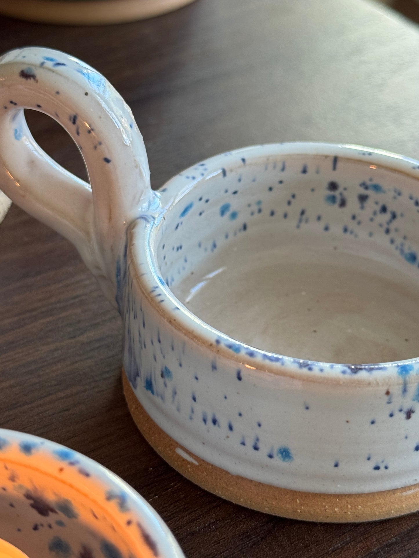 Speckled Blue Tea Light Candle Holder
