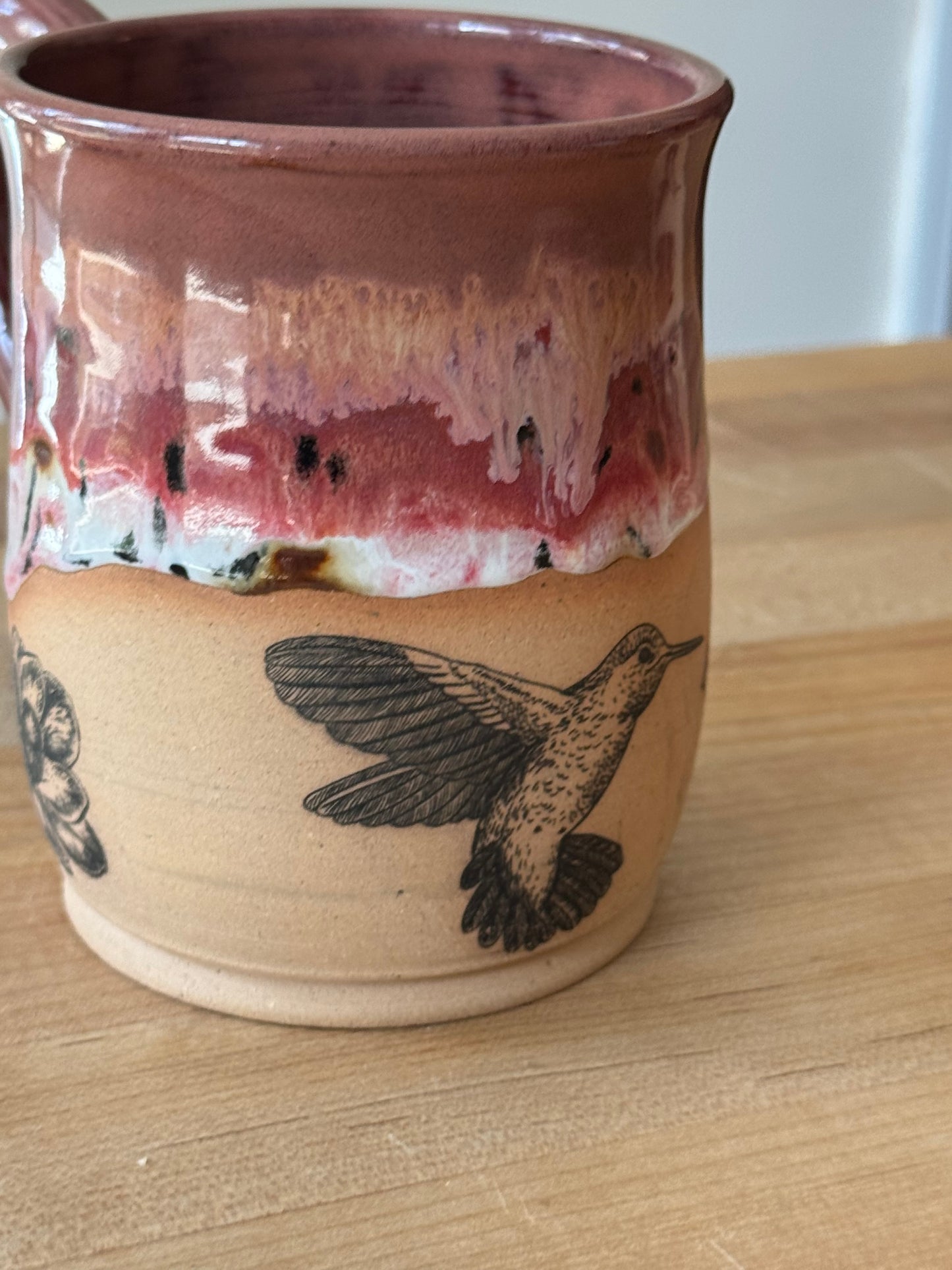 Humming Bird Mug Floral Pattern #1