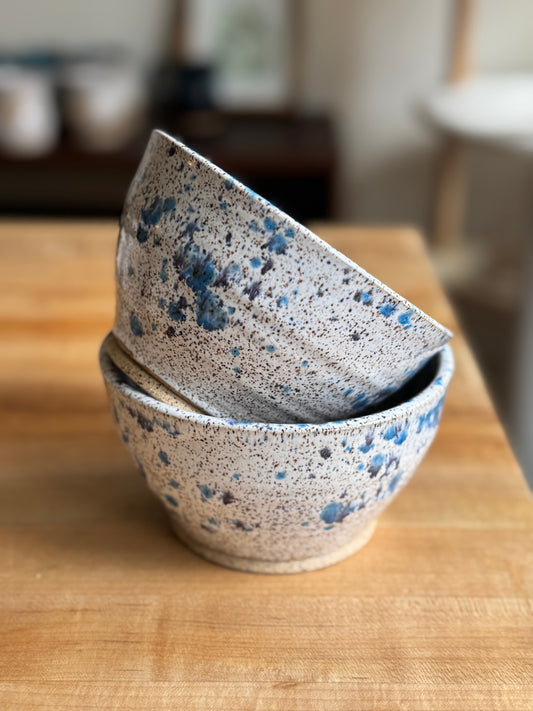 Speckled White + Blue Splatter Ware Cereal Bowl