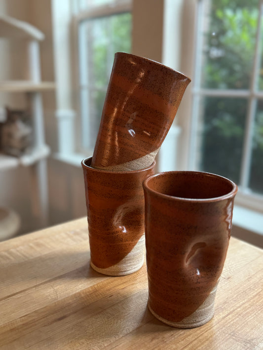 Orange Swirl Thumb Cup