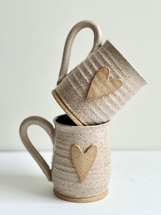 Heart mug | Speckled White