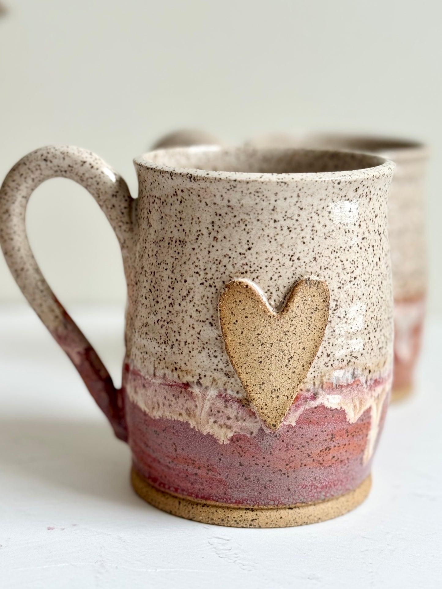 Heart mug | Sunset Pink + White